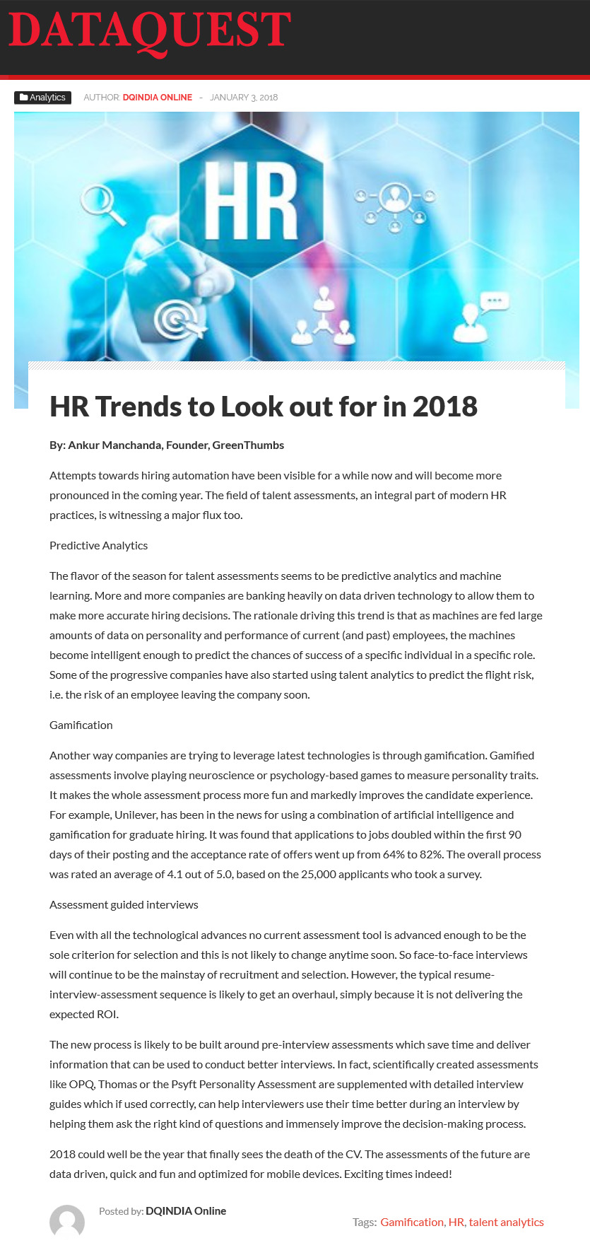 HR Trends to Look out for in 2018
